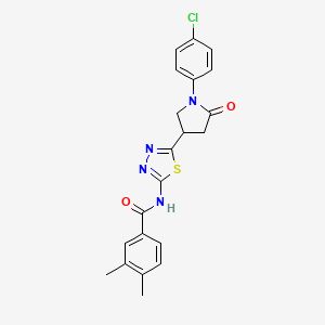 N-{5-[1-(4-chlorophenyl)-5-oxopyrrolidin-3-yl]-1,3,4-thiadiazol-2-yl}-3,4-dimethylbenzamide