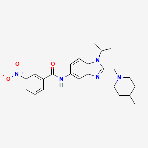 N-{2-[(4-methylpiperidin-1-yl)methyl]-1-(propan-2-yl)-1H-benzimidazol-5-yl}-3-nitrobenzamide