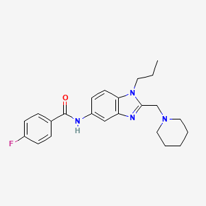 4-fluoro-N-[2-(piperidin-1-ylmethyl)-1-propyl-1H-benzimidazol-5-yl]benzamide