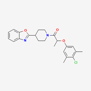 molecular formula C23H25ClN2O3 B11373451 1-[4-(1,3-Benzoxazol-2-yl)piperidin-1-yl]-2-(4-chloro-3,5-dimethylphenoxy)propan-1-one 