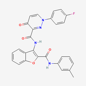 1-(4-fluorophenyl)-N-{2-[(3-methylphenyl)carbamoyl]-1-benzofuran-3-yl}-4-oxo-1,4-dihydropyridazine-3-carboxamide