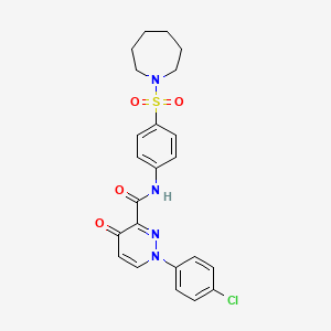 molecular formula C23H23ClN4O4S B11373478 N-[4-(azepan-1-ylsulfonyl)phenyl]-1-(4-chlorophenyl)-4-oxo-1,4-dihydropyridazine-3-carboxamide 