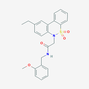 2-(9-ethyl-5,5-dioxido-6H-dibenzo[c,e][1,2]thiazin-6-yl)-N-(2-methoxybenzyl)acetamide