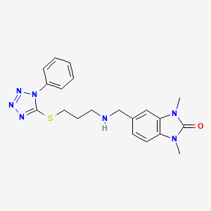 1,3-dimethyl-5-[({3-[(1-phenyl-1H-tetrazol-5-yl)sulfanyl]propyl}amino)methyl]-1,3-dihydro-2H-benzimidazol-2-one