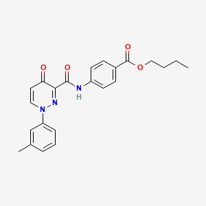 molecular formula C23H23N3O4 B11373503 Butyl 4-({[1-(3-methylphenyl)-4-oxo-1,4-dihydropyridazin-3-yl]carbonyl}amino)benzoate 