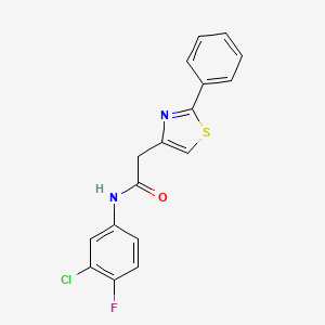 N-(3-chloro-4-fluorophenyl)-2-(2-phenyl-1,3-thiazol-4-yl)acetamide