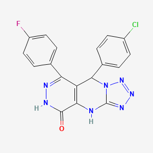 8-(4-chlorophenyl)-10-(4-fluorophenyl)-2,4,5,6,7,11,12-heptazatricyclo[7.4.0.03,7]trideca-1(9),3,5,10-tetraen-13-one