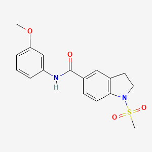 N-(3-methoxyphenyl)-1-(methylsulfonyl)-2,3-dihydro-1H-indole-5-carboxamide