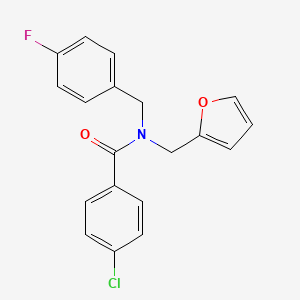 4-chloro-N-(4-fluorobenzyl)-N-(furan-2-ylmethyl)benzamide