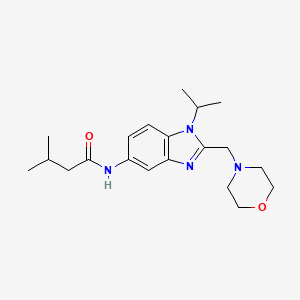 molecular formula C20H30N4O2 B11373593 3-methyl-N-[2-(morpholin-4-ylmethyl)-1-(propan-2-yl)-1H-benzimidazol-5-yl]butanamide 