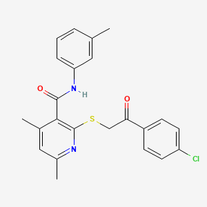 2-{[2-(4-chlorophenyl)-2-oxoethyl]sulfanyl}-4,6-dimethyl-N-(3-methylphenyl)pyridine-3-carboxamide