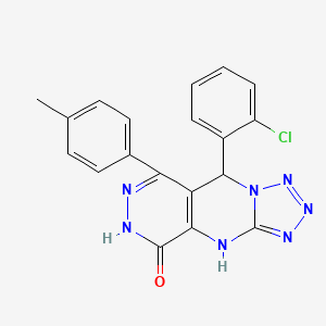 8-(2-chlorophenyl)-10-(4-methylphenyl)-2,4,5,6,7,11,12-heptazatricyclo[7.4.0.03,7]trideca-1(9),3,5,10-tetraen-13-one