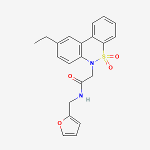 2-(9-ethyl-5,5-dioxido-6H-dibenzo[c,e][1,2]thiazin-6-yl)-N-(2-furylmethyl)acetamide