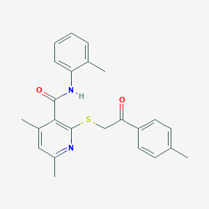 4,6-dimethyl-N-(2-methylphenyl)-2-{[2-(4-methylphenyl)-2-oxoethyl]sulfanyl}pyridine-3-carboxamide