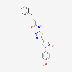 N-{5-[1-(4-methoxyphenyl)-5-oxopyrrolidin-3-yl]-1,3,4-thiadiazol-2-yl}-4-phenylbutanamide