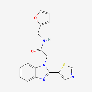 N-(furan-2-ylmethyl)-2-[2-(1,3-thiazol-5-yl)-1H-benzimidazol-1-yl]acetamide