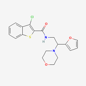 molecular formula C19H19ClN2O3S B11373694 3-chloro-N-[2-(furan-2-yl)-2-(morpholin-4-yl)ethyl]-1-benzothiophene-2-carboxamide 