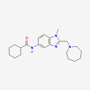 N-[2-(azepan-1-ylmethyl)-1-methyl-1H-benzimidazol-5-yl]cyclohexanecarboxamide