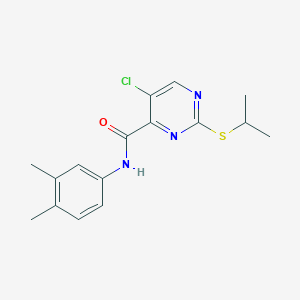 molecular formula C16H18ClN3OS B11373740 5-chloro-N-(3,4-dimethylphenyl)-2-(propan-2-ylsulfanyl)pyrimidine-4-carboxamide 