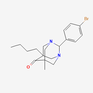 molecular formula C19H25BrN2O B11373761 2-(4-Bromophenyl)-5-butyl-7-methyl-1,3-diazatricyclo[3.3.1.1~3,7~]decan-6-one 