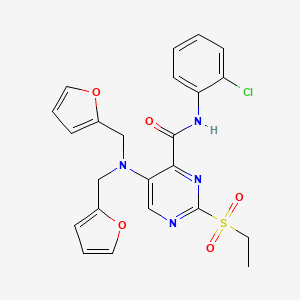 5-(Bis(furan-2-ylmethyl)amino)-N-(2-chlorophenyl)-2-(ethylsulfonyl)pyrimidine-4-carboxamide