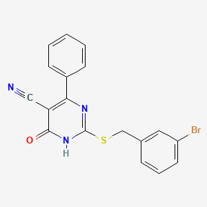 2-{[(3-Bromophenyl)methyl]sulfanyl}-6-oxo-4-phenyl-1,6-dihydropyrimidine-5-carbonitrile