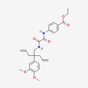 molecular formula C27H32N2O6 B11373802 Ethyl 4-({[2-(3,4-dimethoxyphenyl)-2-(prop-2-EN-1-YL)pent-4-EN-1-YL]carbamoyl}formamido)benzoate 