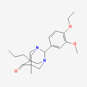 molecular formula C21H30N2O3 B11373811 2-(4-Ethoxy-3-methoxyphenyl)-5-methyl-7-propyl-1,3-diazatricyclo[3.3.1.1~3,7~]decan-6-one 