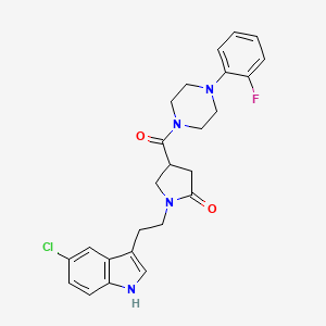 molecular formula C25H26ClFN4O2 B11373819 1-[2-(5-chloro-1H-indol-3-yl)ethyl]-4-{[4-(2-fluorophenyl)piperazin-1-yl]carbonyl}pyrrolidin-2-one 