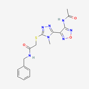 2-({5-[4-(acetylamino)-1,2,5-oxadiazol-3-yl]-4-methyl-4H-1,2,4-triazol-3-yl}sulfanyl)-N-benzylacetamide