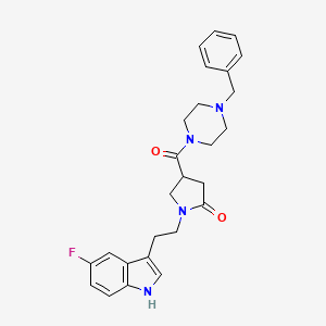 4-[(4-benzylpiperazin-1-yl)carbonyl]-1-[2-(5-fluoro-1H-indol-3-yl)ethyl]pyrrolidin-2-one