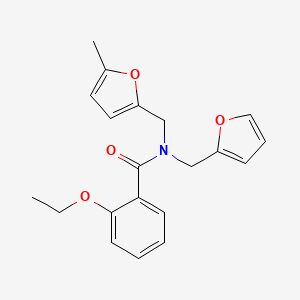 molecular formula C20H21NO4 B11373948 2-ethoxy-N-(furan-2-ylmethyl)-N-[(5-methylfuran-2-yl)methyl]benzamide 