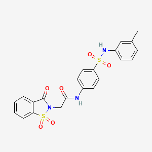 2-(1,1-dioxido-3-oxo-1,2-benzothiazol-2(3H)-yl)-N-{4-[(3-methylphenyl)sulfamoyl]phenyl}acetamide