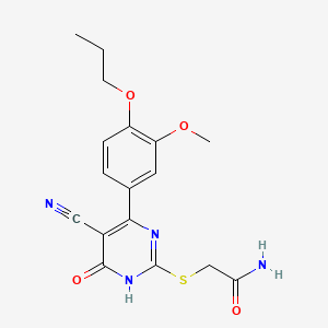 2-[[5-cyano-6-(3-methoxy-4-propoxyphenyl)-4-oxo-1H-pyrimidin-2-yl]sulfanyl]acetamide