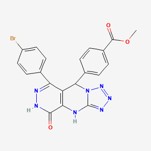 molecular formula C20H14BrN7O3 B11373978 methyl 4-[10-(4-bromophenyl)-13-oxo-2,4,5,6,7,11,12-heptazatricyclo[7.4.0.03,7]trideca-1(9),3,5,10-tetraen-8-yl]benzoate 