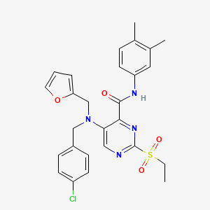 5-[(4-chlorobenzyl)(furan-2-ylmethyl)amino]-N-(3,4-dimethylphenyl)-2-(ethylsulfonyl)pyrimidine-4-carboxamide