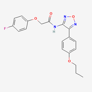 molecular formula C19H18FN3O4 B11374012 2-(4-fluorophenoxy)-N-[4-(4-propoxyphenyl)-1,2,5-oxadiazol-3-yl]acetamide 