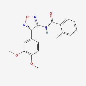 molecular formula C18H17N3O4 B11374031 N-[4-(3,4-dimethoxyphenyl)-1,2,5-oxadiazol-3-yl]-2-methylbenzamide 