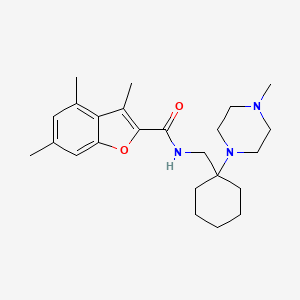 3,4,6-trimethyl-N-{[1-(4-methylpiperazin-1-yl)cyclohexyl]methyl}-1-benzofuran-2-carboxamide