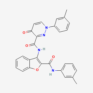 1-(3-methylphenyl)-N-{2-[(3-methylphenyl)carbamoyl]-1-benzofuran-3-yl}-4-oxo-1,4-dihydropyridazine-3-carboxamide