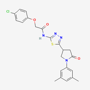 2-(4-chlorophenoxy)-N-{5-[1-(3,5-dimethylphenyl)-5-oxopyrrolidin-3-yl]-1,3,4-thiadiazol-2-yl}acetamide