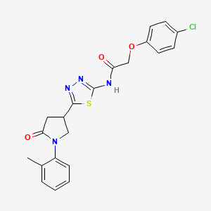 2-(4-chlorophenoxy)-N-{5-[1-(2-methylphenyl)-5-oxopyrrolidin-3-yl]-1,3,4-thiadiazol-2-yl}acetamide