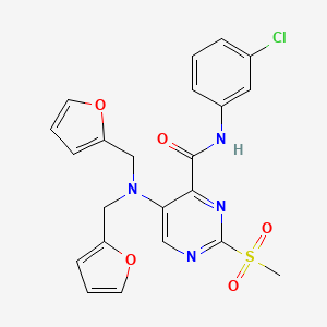 5-[bis(furan-2-ylmethyl)amino]-N-(3-chlorophenyl)-2-(methylsulfonyl)pyrimidine-4-carboxamide