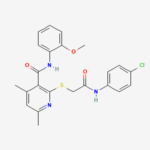 2-({2-[(4-chlorophenyl)amino]-2-oxoethyl}sulfanyl)-N-(2-methoxyphenyl)-4,6-dimethylpyridine-3-carboxamide