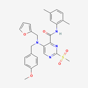 N-(2,5-dimethylphenyl)-5-[(furan-2-ylmethyl)(4-methoxybenzyl)amino]-2-(methylsulfonyl)pyrimidine-4-carboxamide