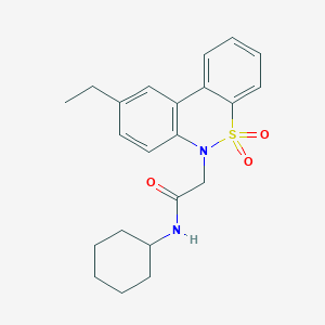 N-cyclohexyl-2-(9-ethyl-5,5-dioxido-6H-dibenzo[c,e][1,2]thiazin-6-yl)acetamide