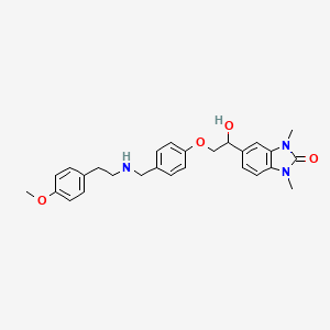 molecular formula C27H31N3O4 B11374199 5-{1-hydroxy-2-[4-({[2-(4-methoxyphenyl)ethyl]amino}methyl)phenoxy]ethyl}-1,3-dimethyl-1,3-dihydro-2H-benzimidazol-2-one 