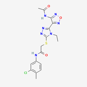 2-({5-[4-(acetylamino)-1,2,5-oxadiazol-3-yl]-4-ethyl-4H-1,2,4-triazol-3-yl}sulfanyl)-N-(3-chloro-4-methylphenyl)acetamide