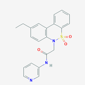 2-(9-Ethyl-5,5-dioxido-6H-dibenzo[C,E][1,2]thiazin-6-YL)-N-(3-pyridinyl)acetamide