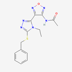 N-{4-[5-(benzylsulfanyl)-4-ethyl-4H-1,2,4-triazol-3-yl]-1,2,5-oxadiazol-3-yl}acetamide